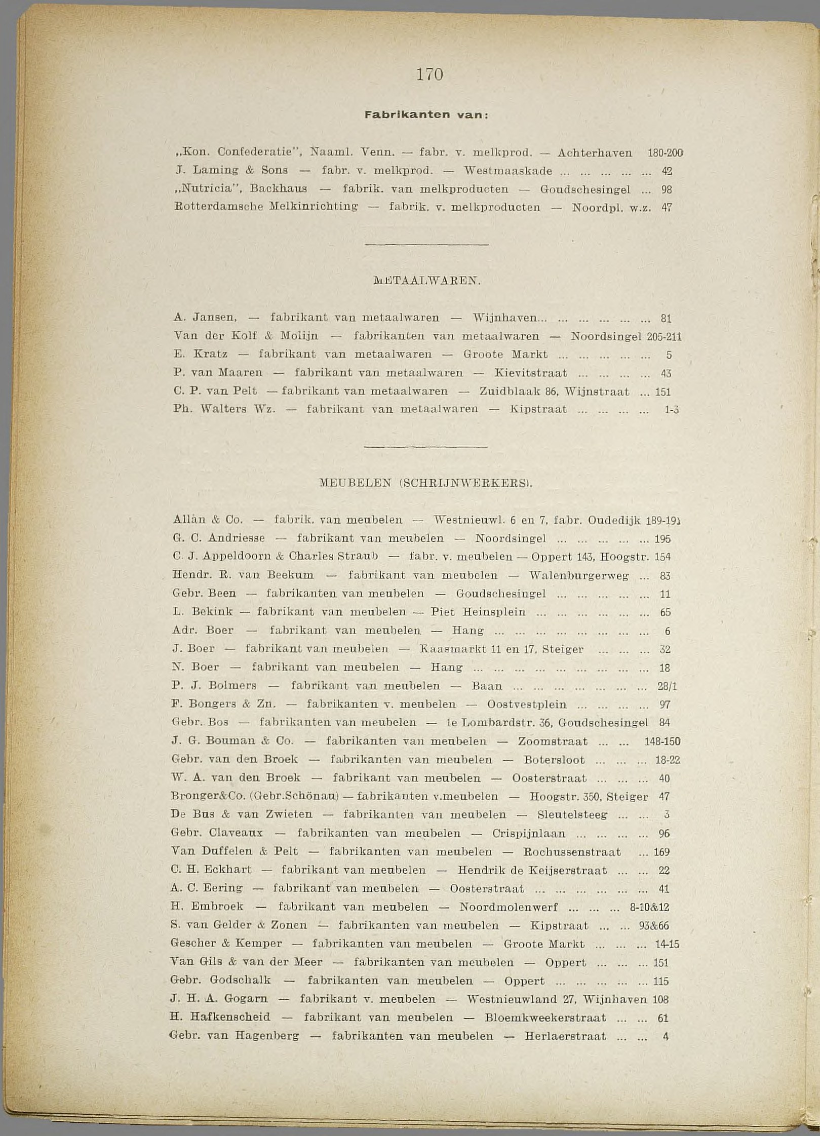 Rotterdam adresboek 1904 (NL-RtSA 3023-48), p. 170 — Bedrijven en beroepen