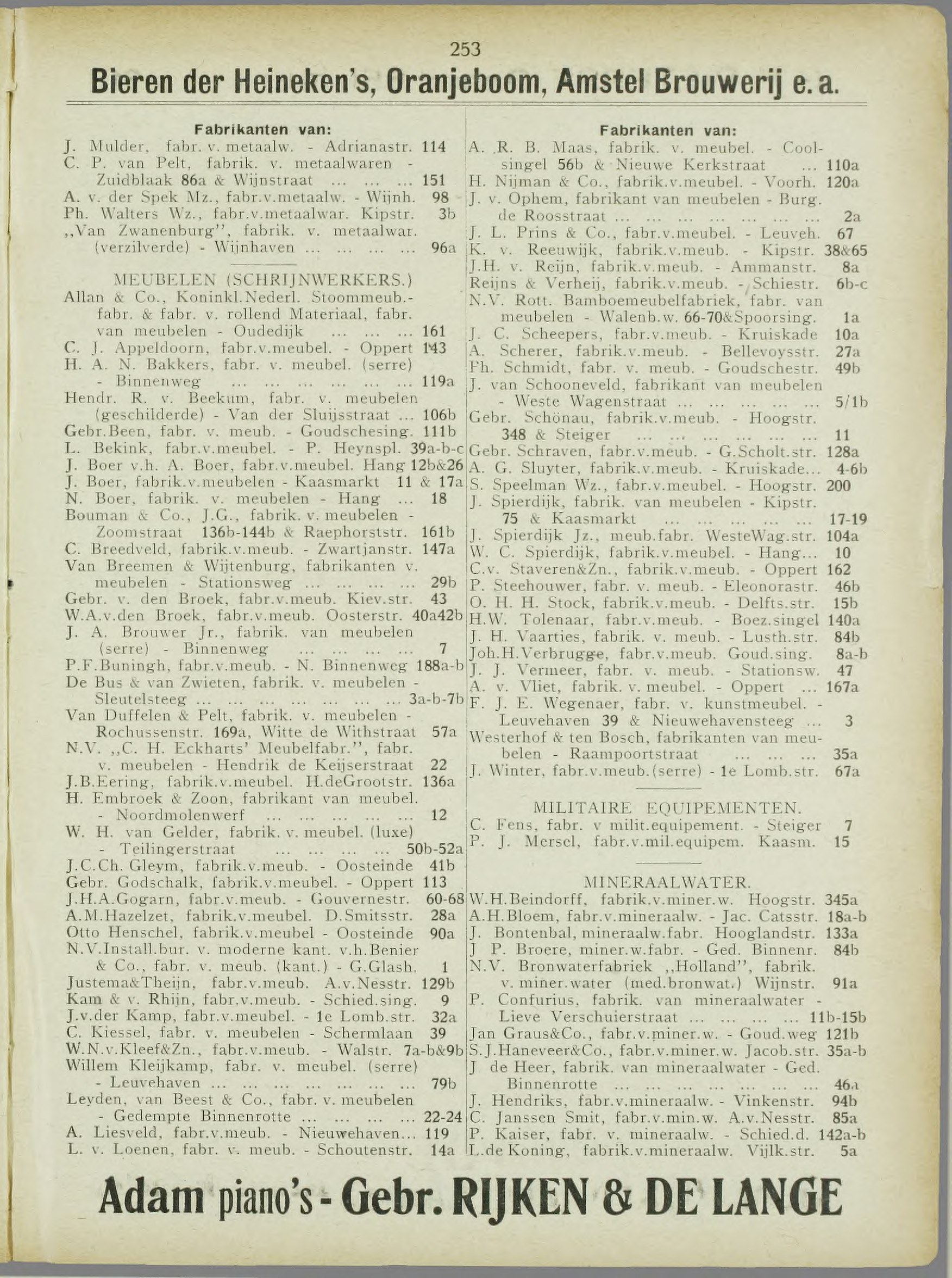 Rotterdam adresboek 1912 (NL-RtSA 3023-56), p. 253 — Bedrijven en beroepen