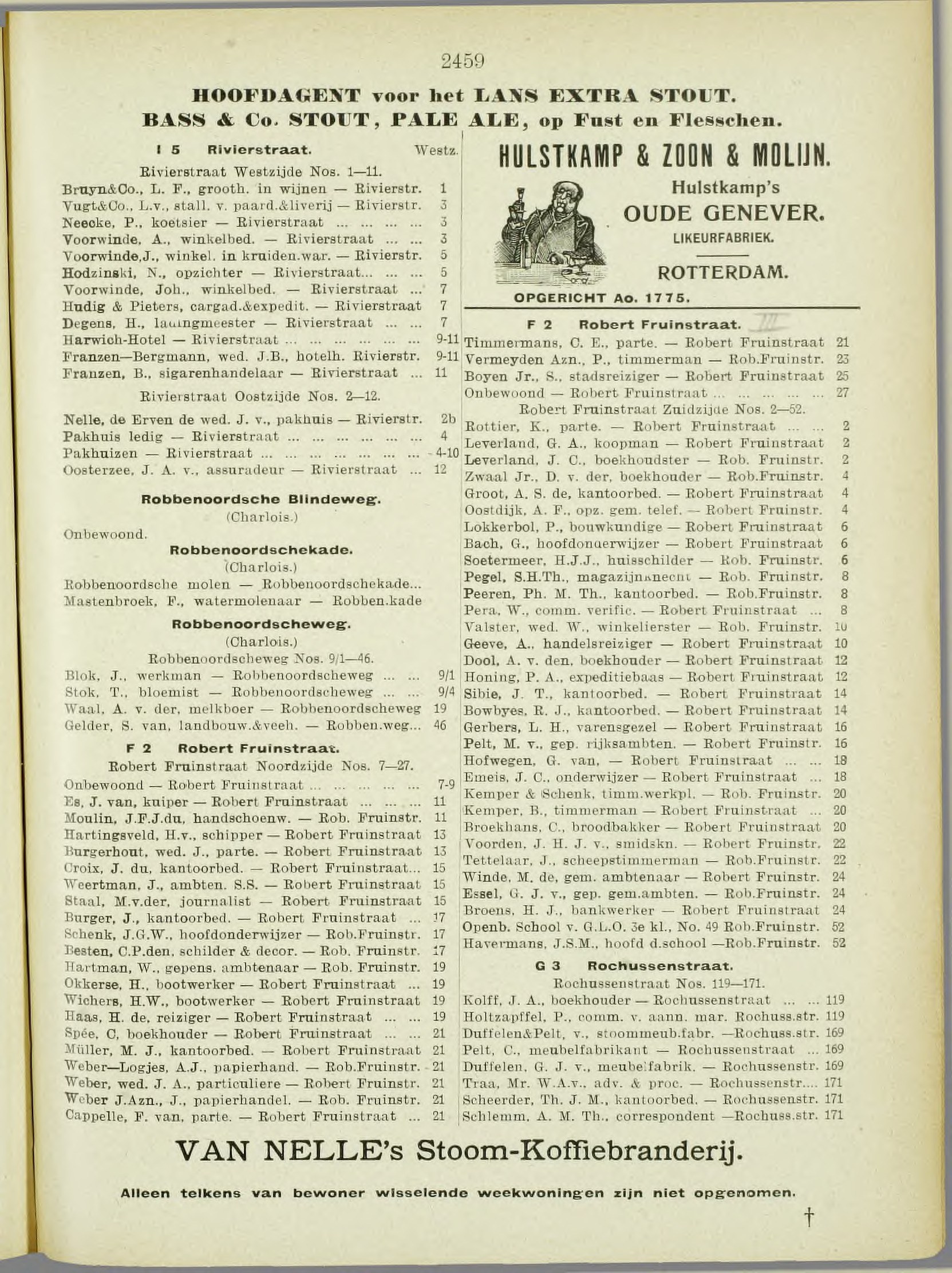 Rotterdam adresboek 1905 (NL-RtSA 3023-49), blad 1317, p.2459 — Rochussenstraat