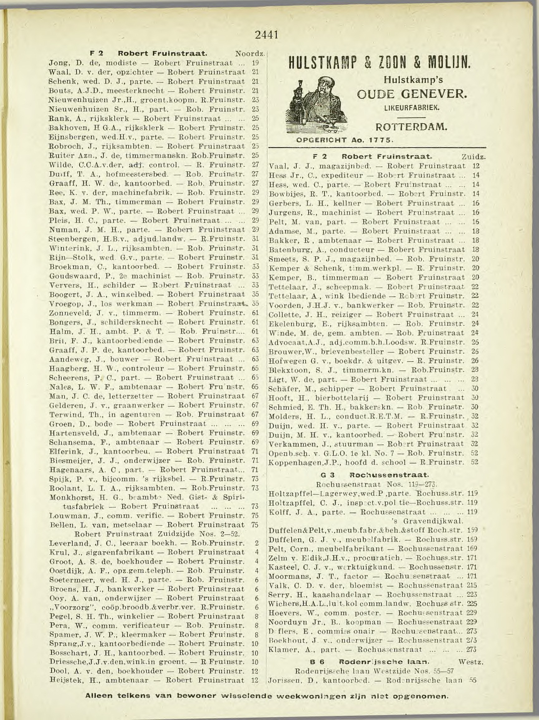Rotterdam adresboek 1908 (NL-RtSA 3023-52), blad 1413, p.2441 — Rochussenstraat