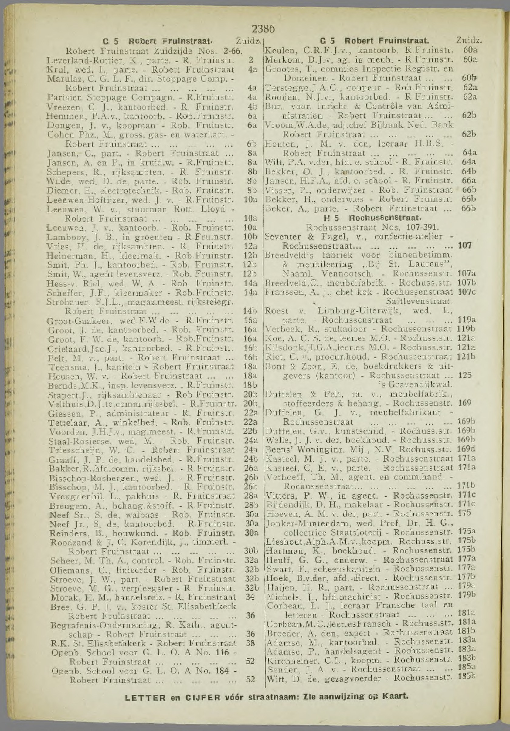 Rotterdam adresboek 1923 (NL-RtSA 3023-67), blad 1428, p.2386 — Rochussenstraat