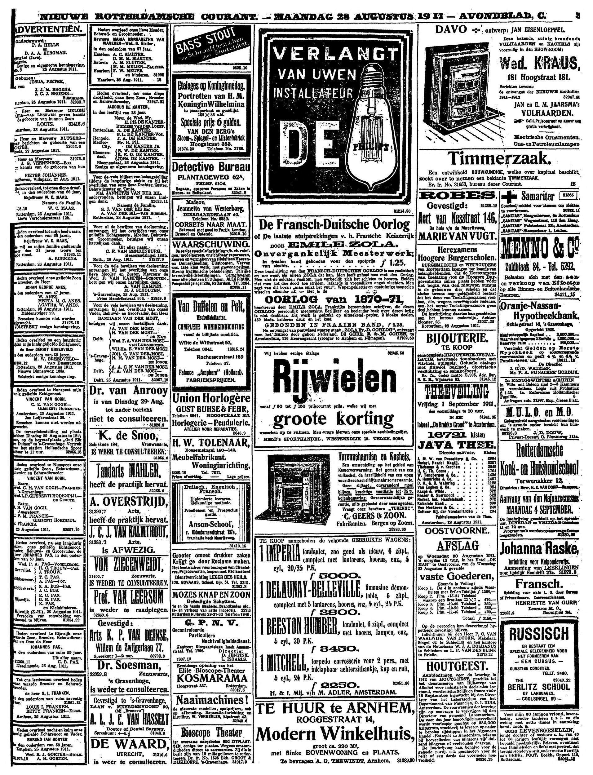 Nieuwe Rotterdamsche Courant, 1911/08/28 00:00:00, pagina 7 (full page)