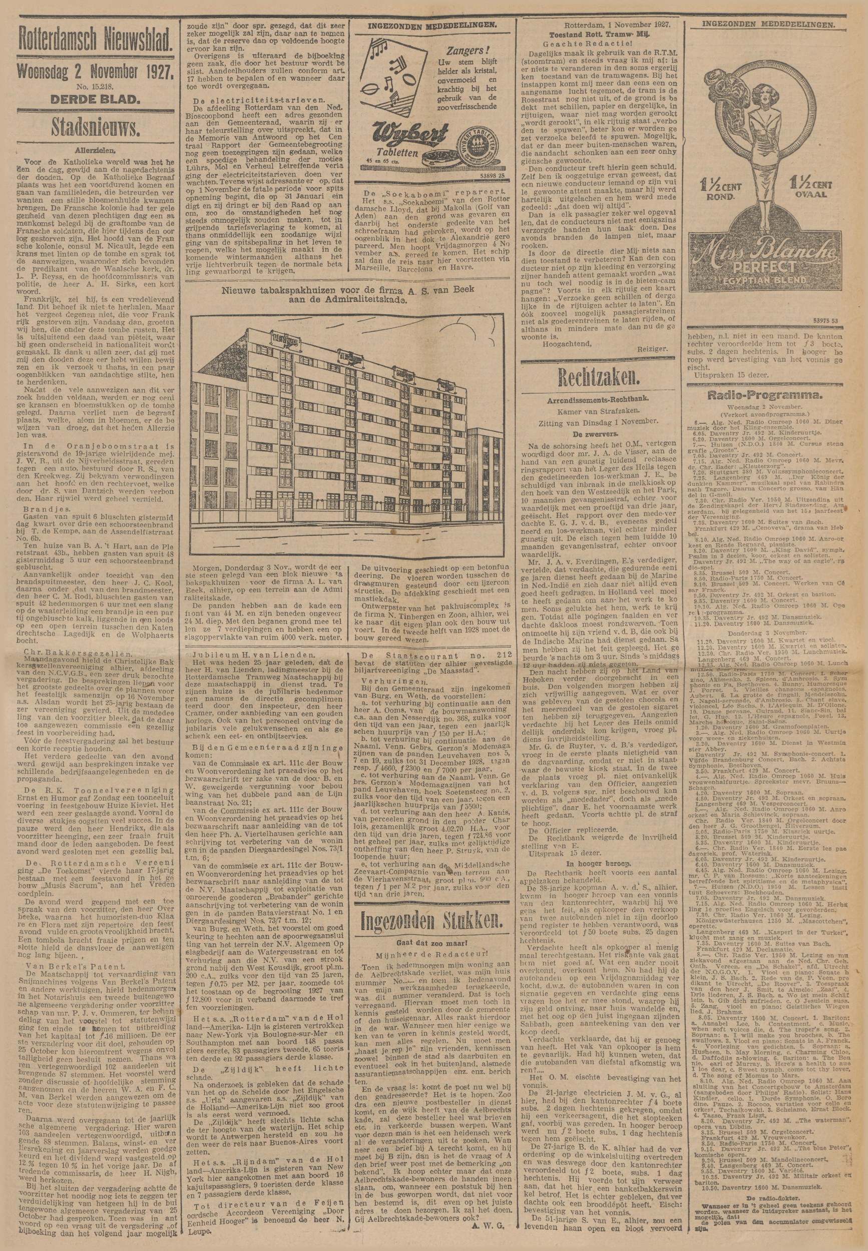 Rotterdamsch nieuwsblad, 1927/11/02 00:00:00, pagina 1 (full page)