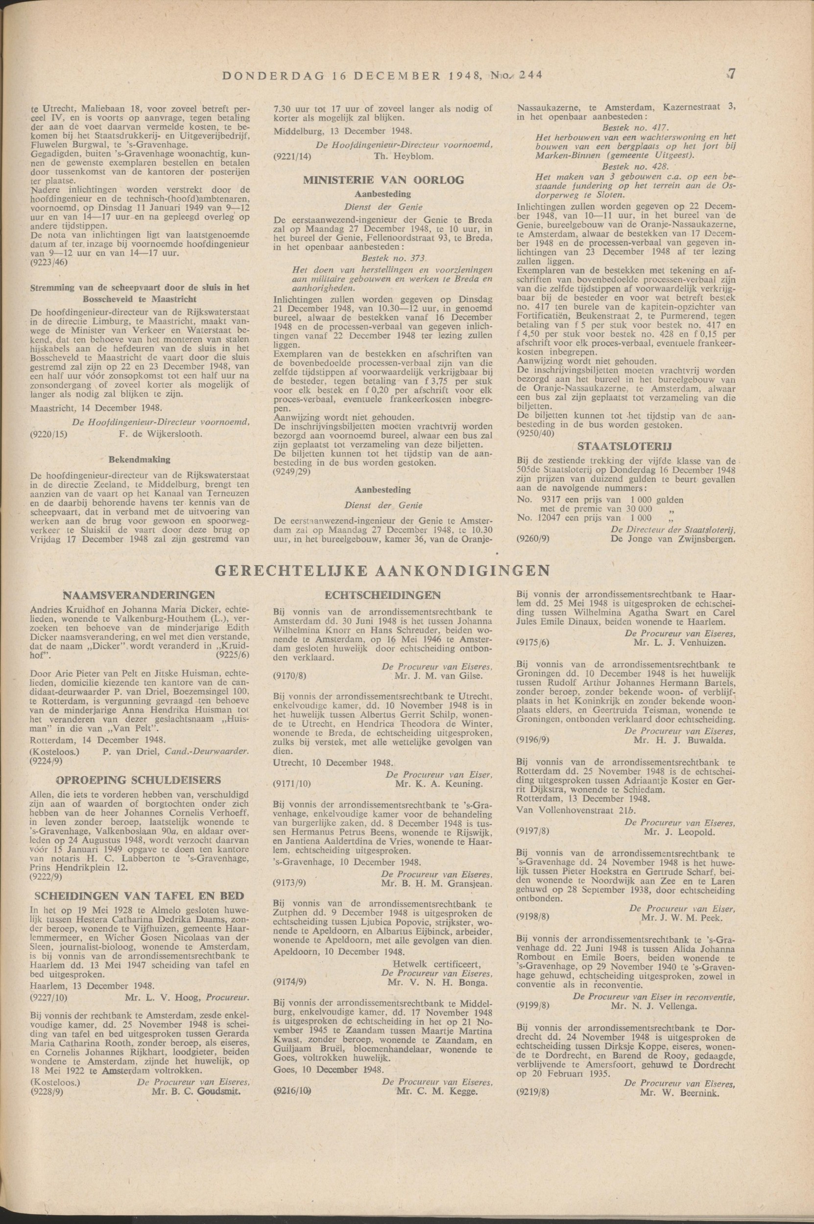Nederlandsche Staatscourant, 16 december 1948 (full page)