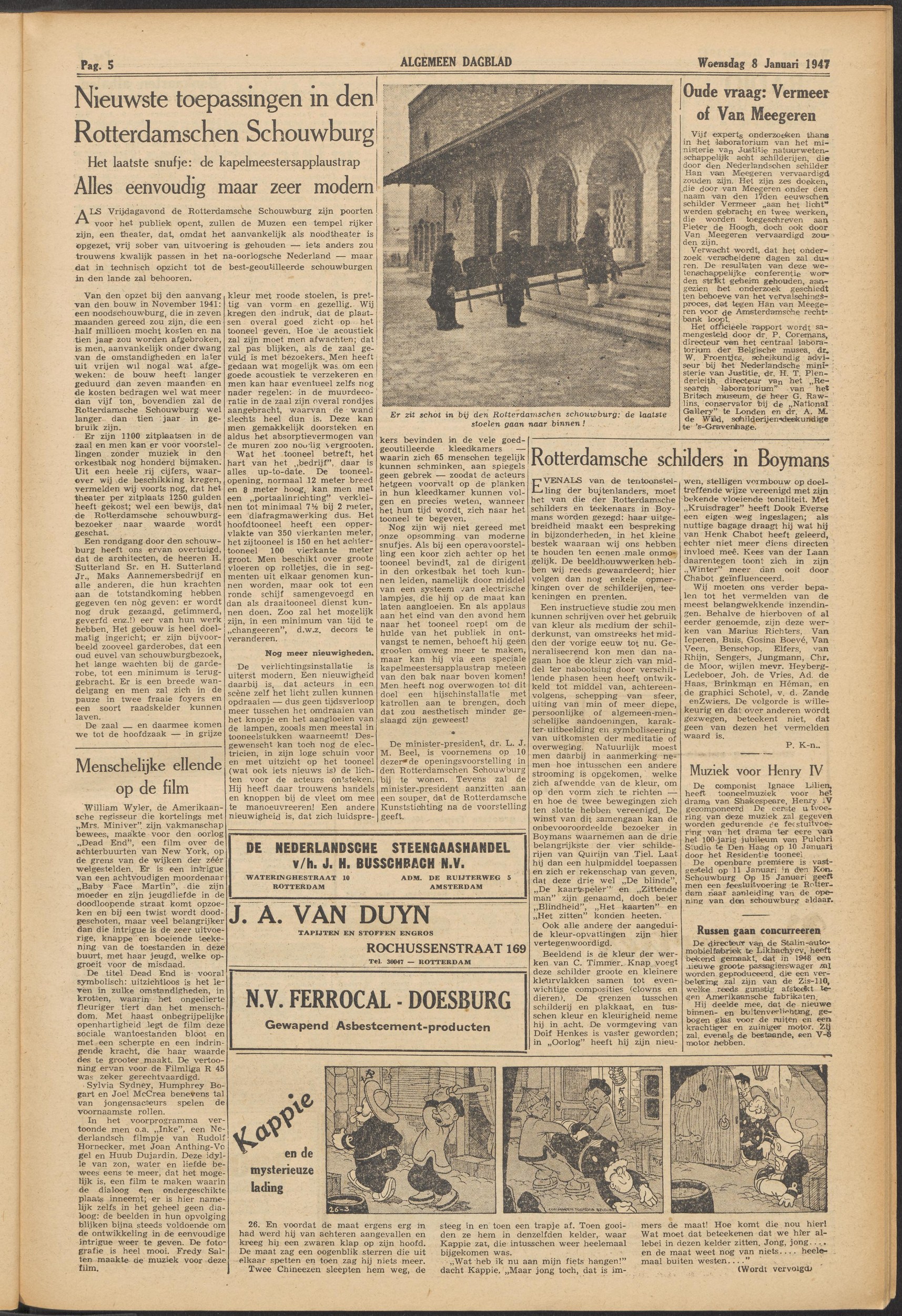 Algemeen Dagblad, 8 January 1947, p.5 (page with J. A. van Duyn advertisement)