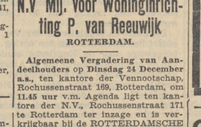 A legible newspaper crop: a formal notice convening the **Algemeene Vergadering van Aandeelhouders** (Annual General Meeting of shareholders) of the **N.V.