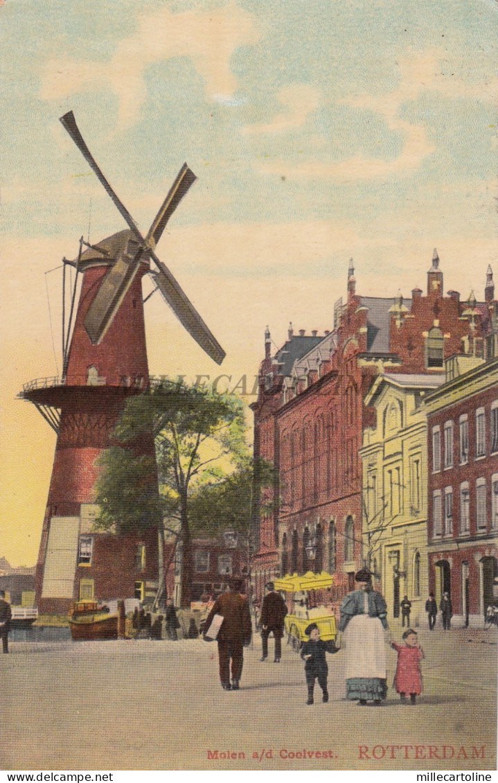 Rotterdam - Molen a/d Coolvest (colour litho picture postcard, c.1907)