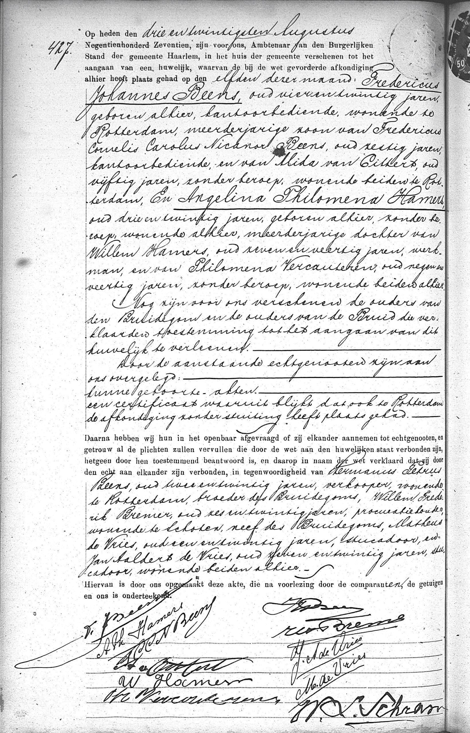 Beens brothers — civil acts, gezinskaarten + firm Delpher (primary)