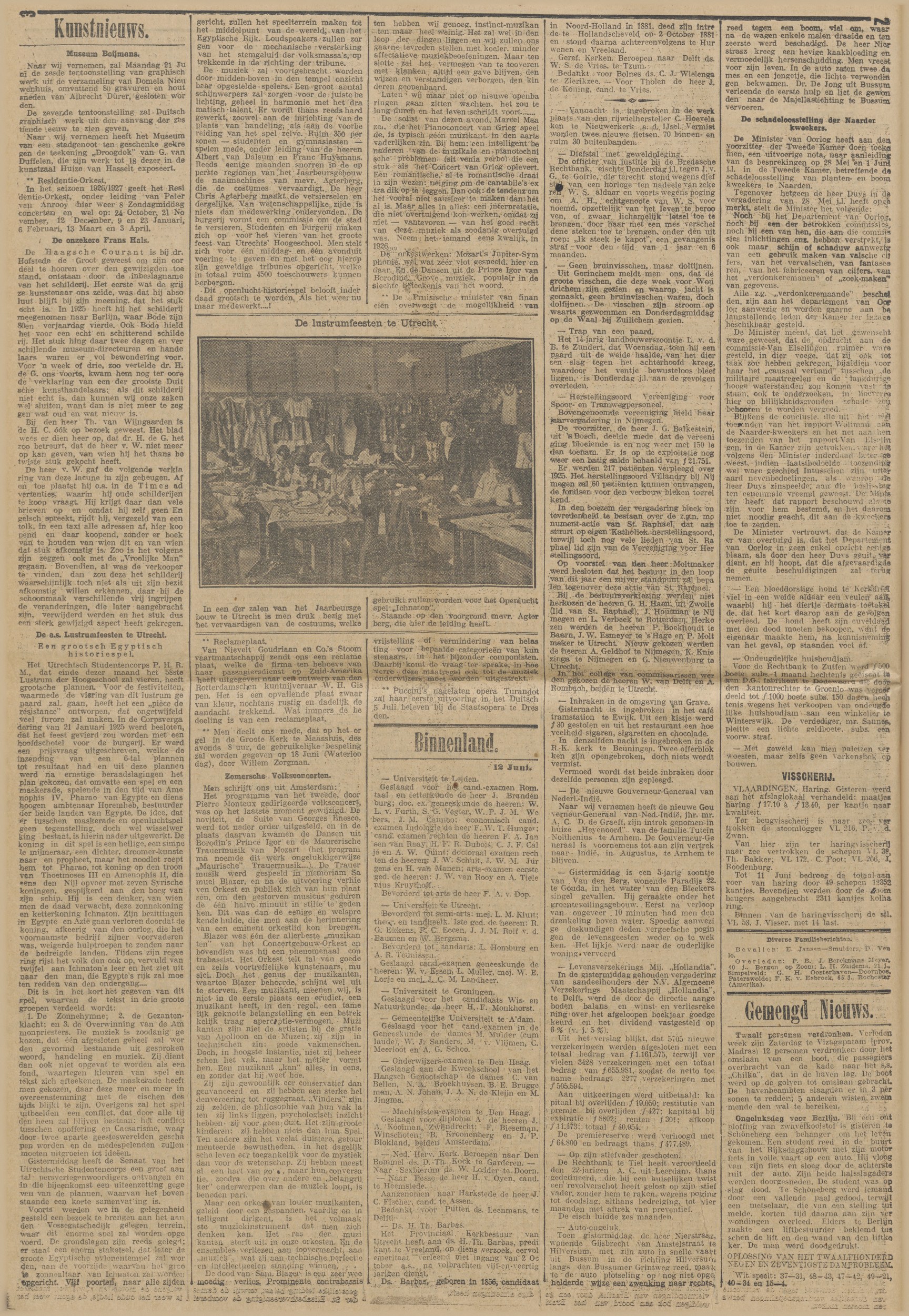 Delpher — Museum Boijmans receives van Duffelen's drawing 'Droogdok' as a gift (RN 12-06-1926)