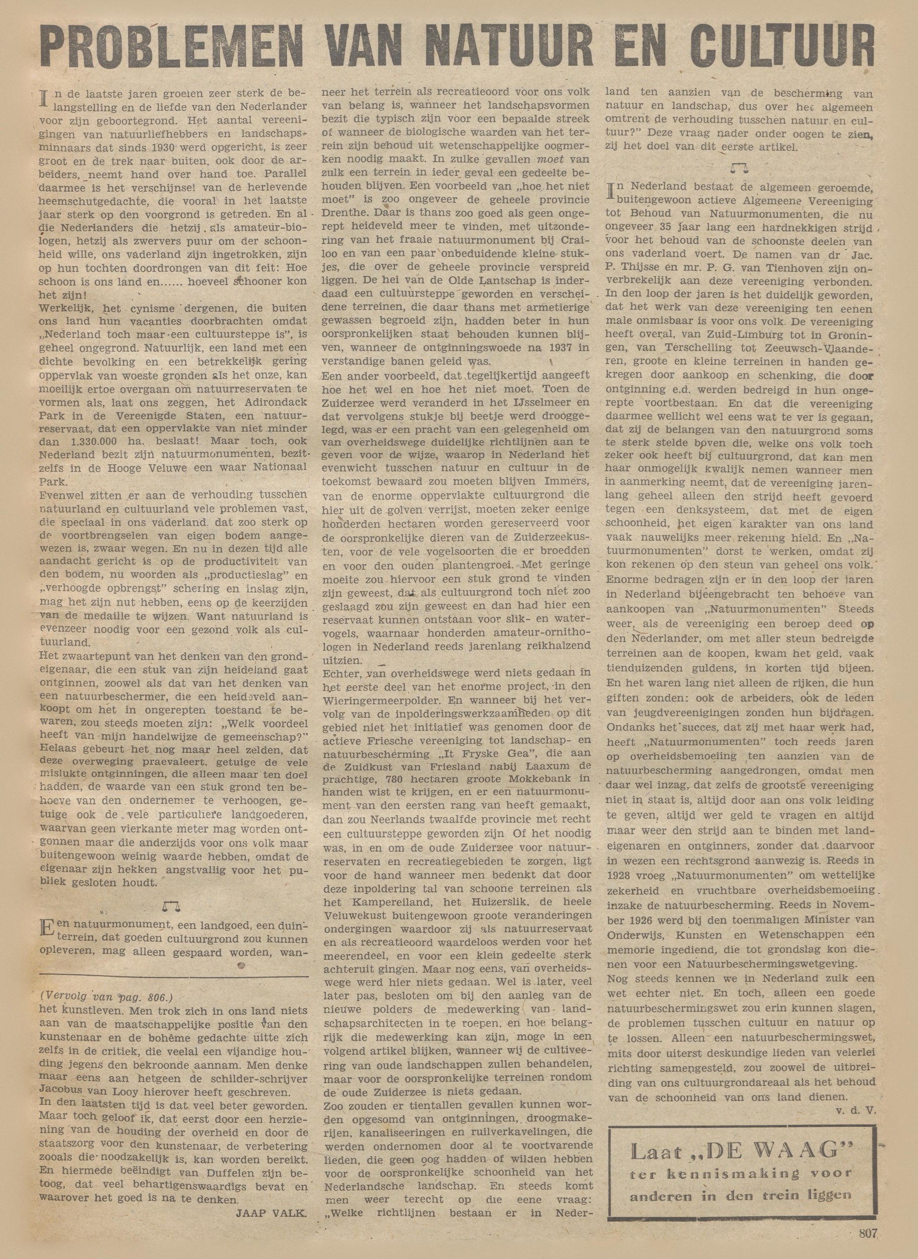 Delpher — signed interview with 'schilder-leeraar G. van Duffelen' (De Waag, 09-01-1942) [SENSITIVE: occupation-era weekly]