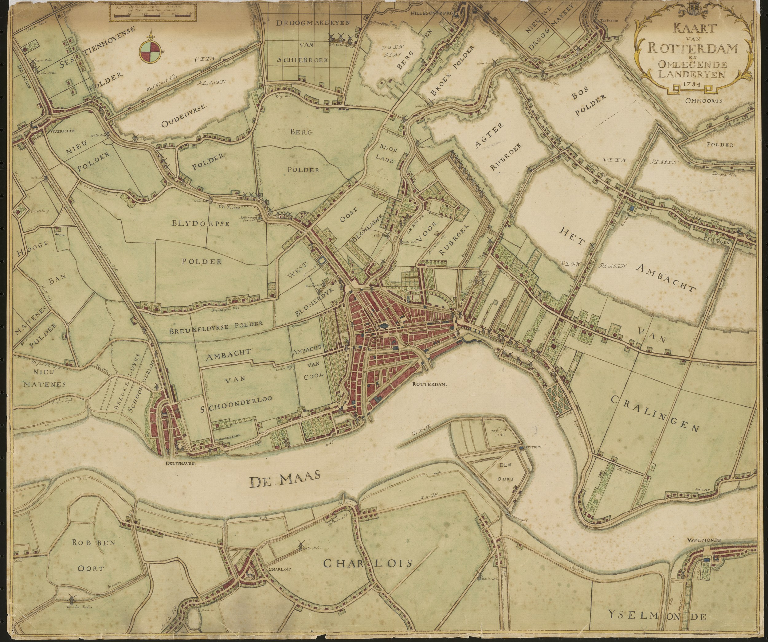Kaart van Rotterdam en omgeving