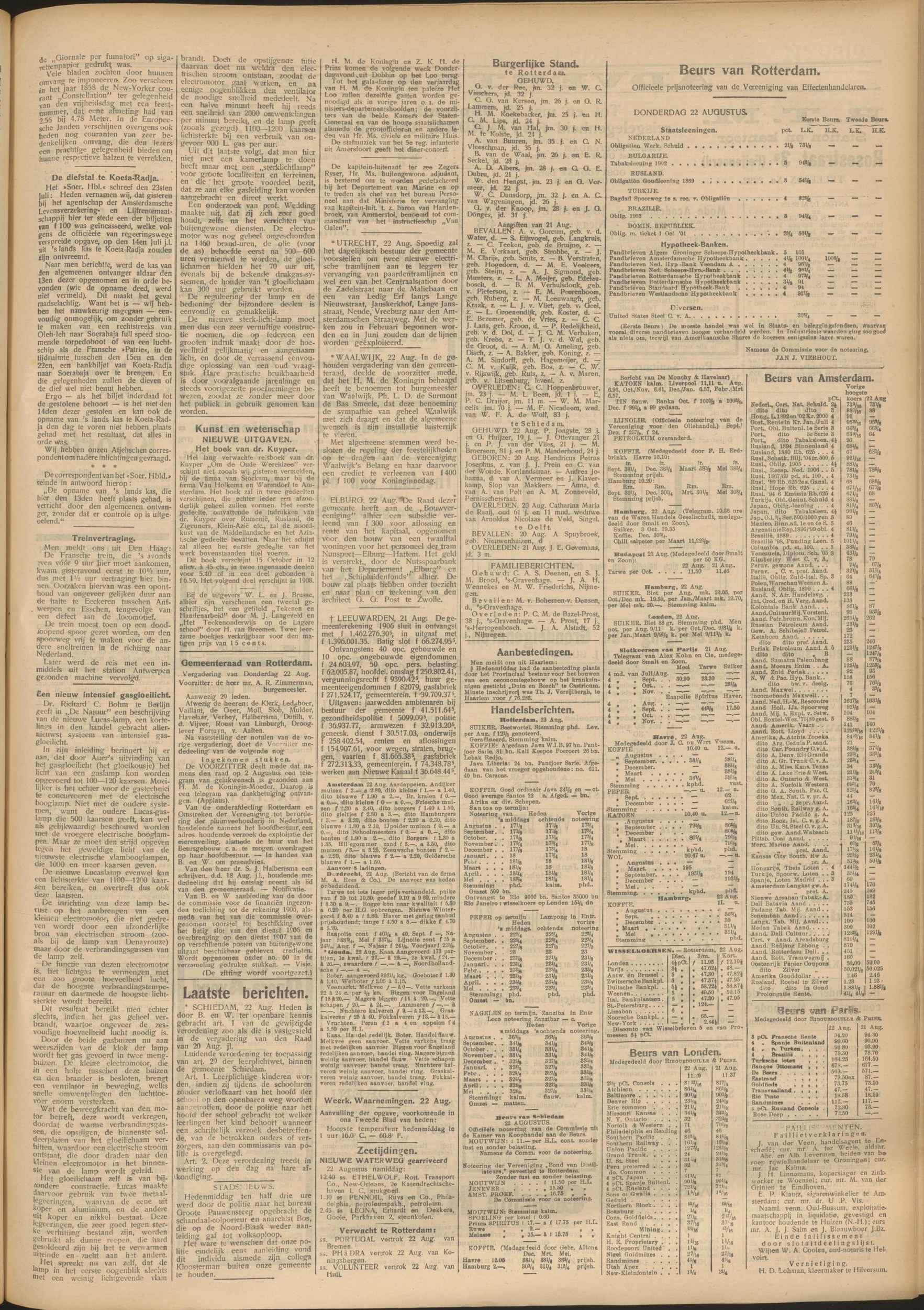 De Maasbode 23-08-1907 — Halbertsma resignation from Rotterdam gemeenteraad