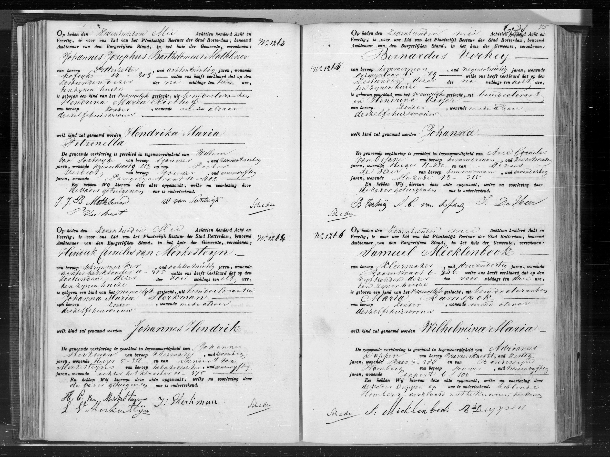 Open Archieven — geboorteakte H. M. P. Mathlener, Rotterdam 16 May 1848