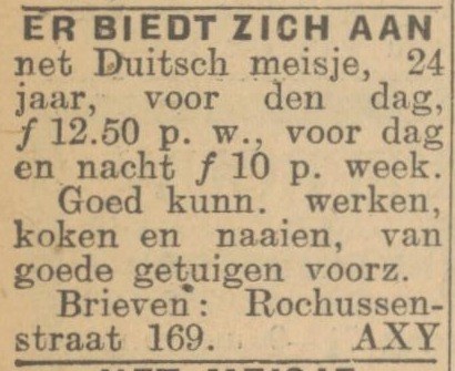 Er biedt zich aan: net Duitsch meisje, 24 jaar, Rochussenstraat 169