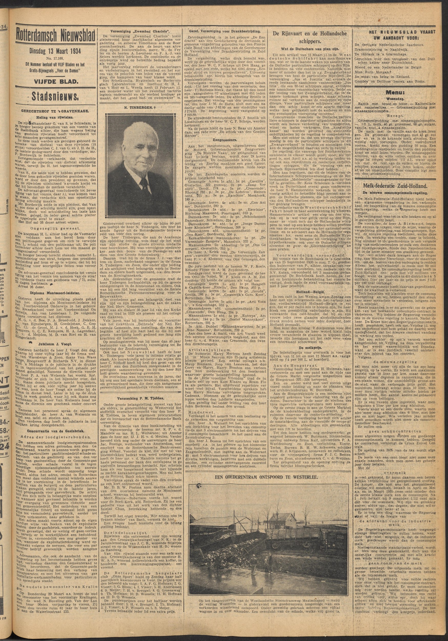 Obituary — N. Tinbergen (architect), Rotterdam