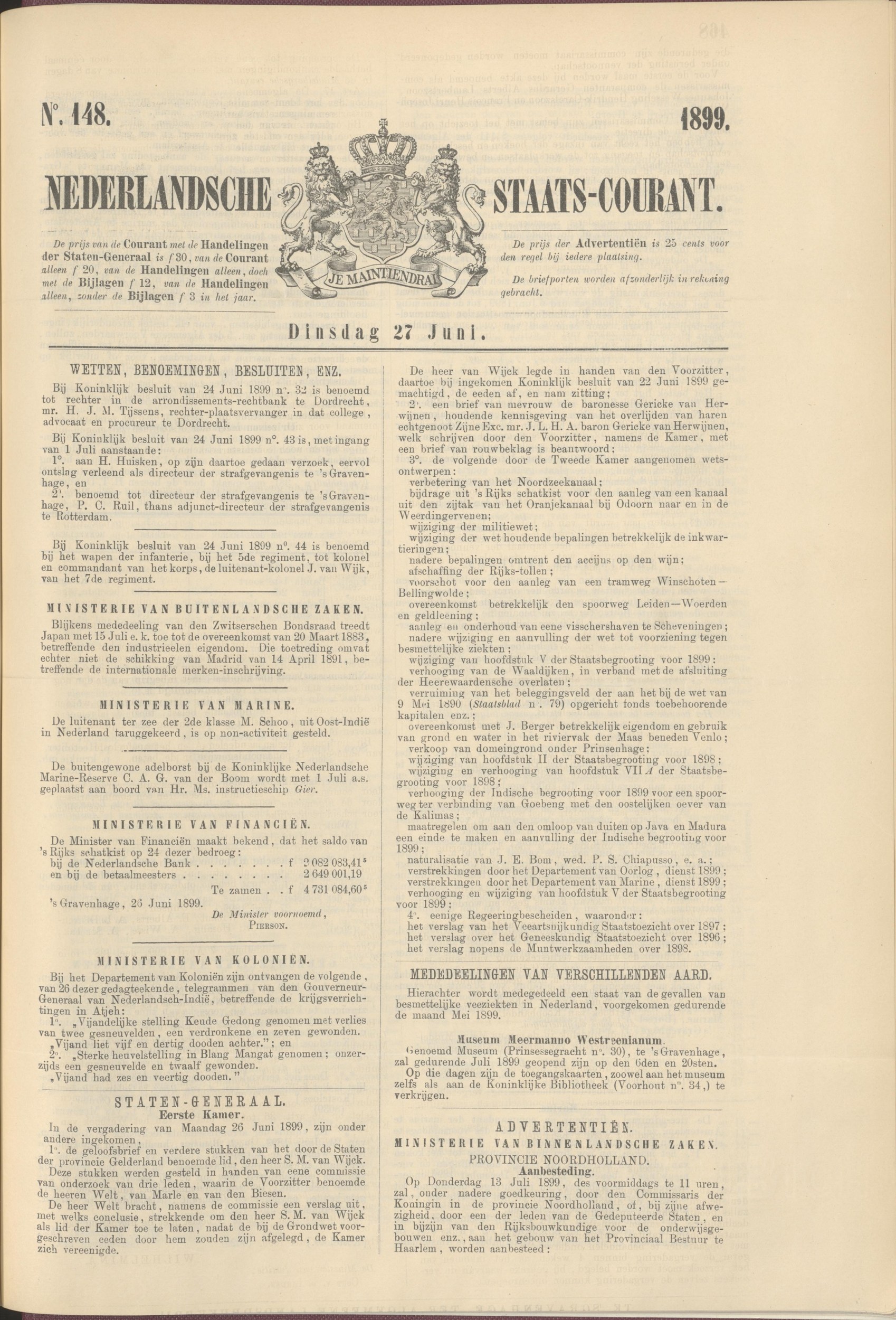 Van Duffelen & Pelt — vennootschap deed (24 Jun 1899, notary C. M. H. Minderop)