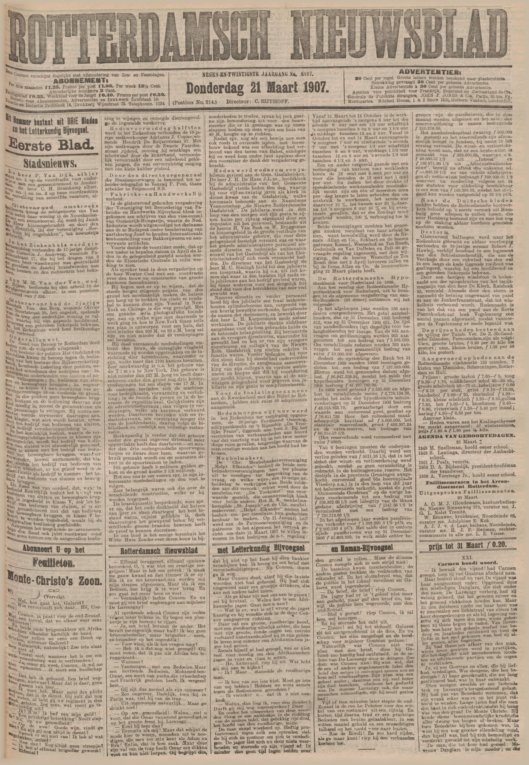 Van Duffelen & Pelt (tra i 'patroons' dei mobilieri di Rotterdam) concedono l'aumento salariale richiesto dal sindacato (marzo 1907)