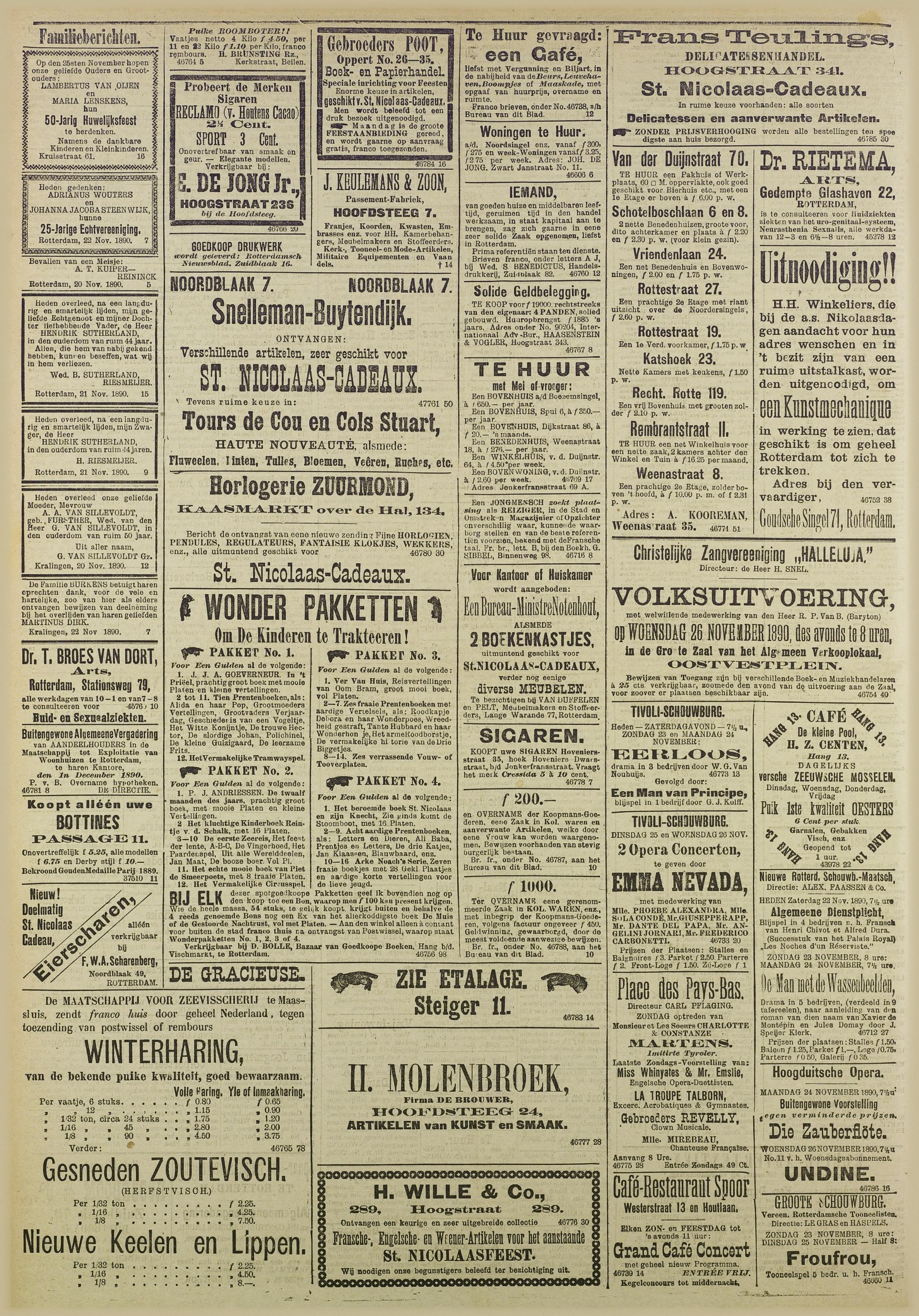 Van Duffelen & Pelt — first advertisement, Lange Warande 77, Rotterdam