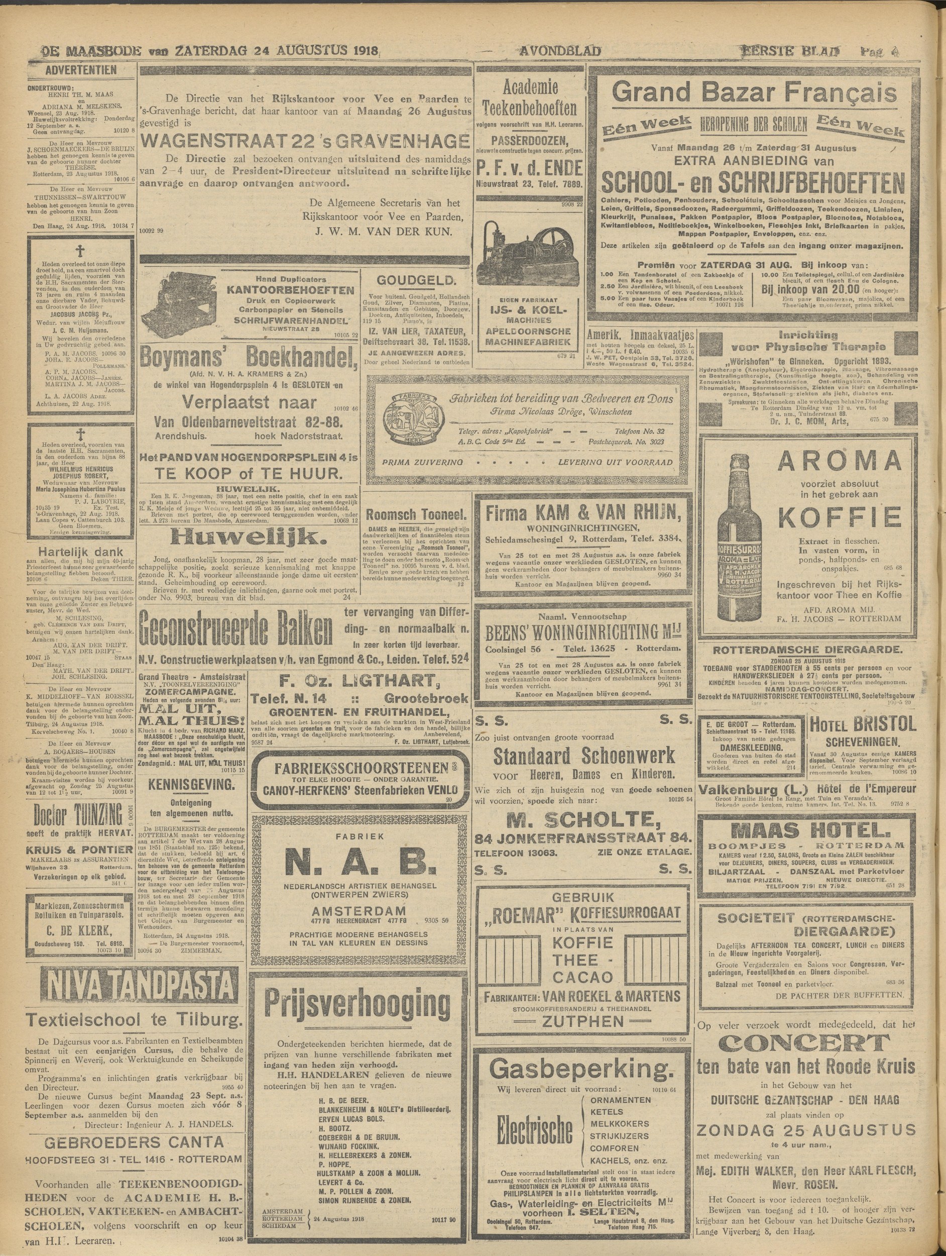 De Maasbode, 1918/08/24 00:00:00, pagina None (full page)