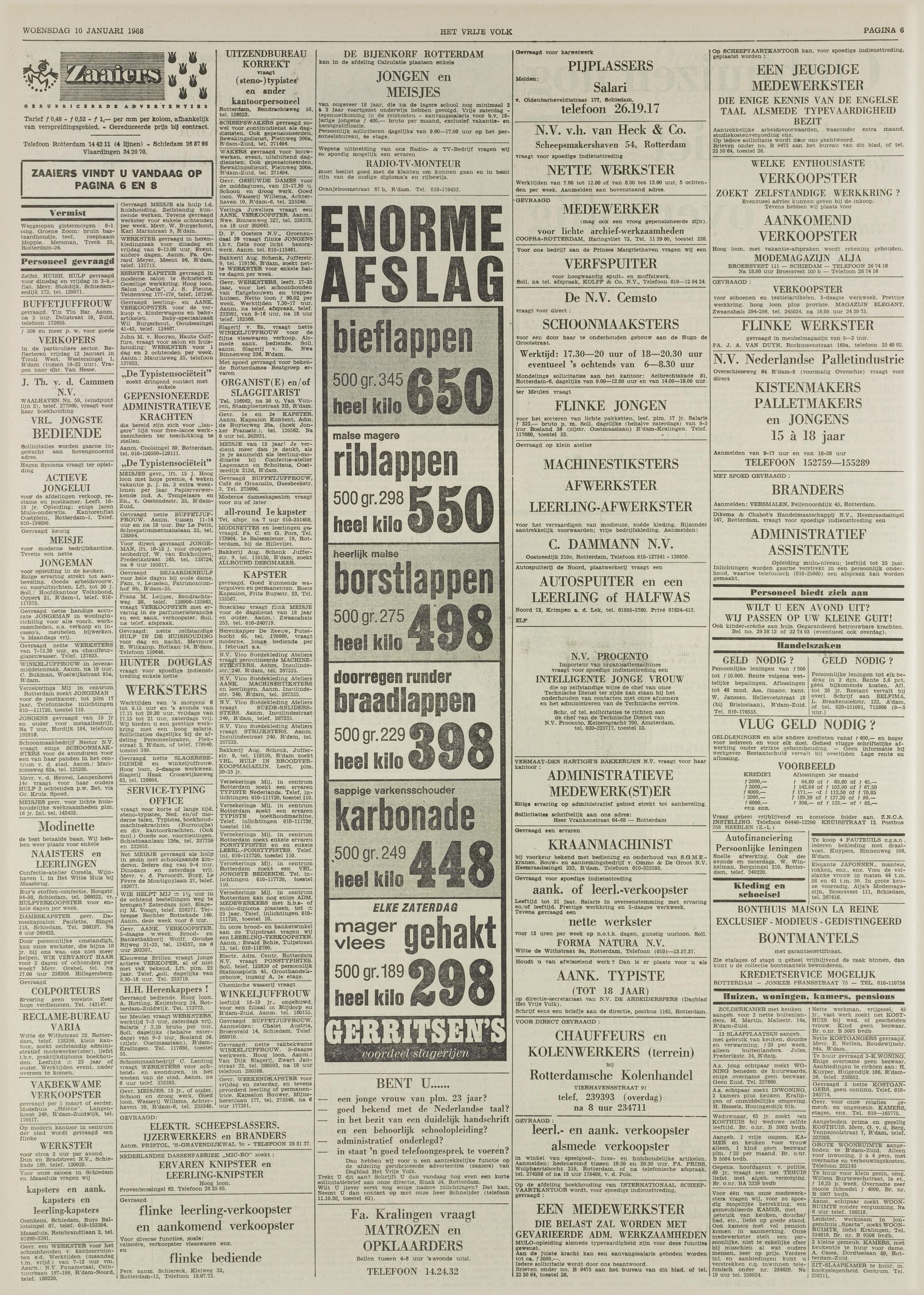 Het Vrije Volk, 1968-01-10 (full page)